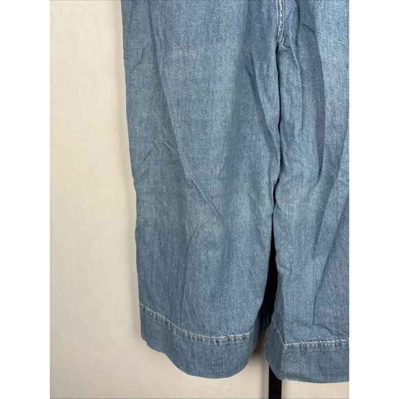 Anthropologie Pilcro Wide Leg Cropped Jeans Women's 32P Petite Blue Lightweight - Picture 7 of 11
